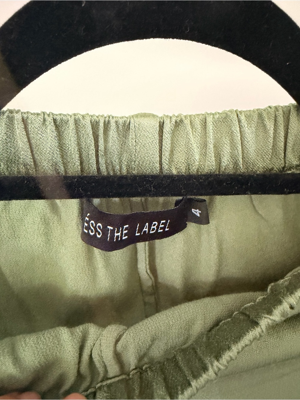 Olive Green Elastic Waist Pants